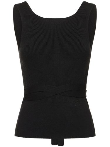 Ribbed Knit Sleeveless Wrap Top W/ Laces - PATOU - Modalova