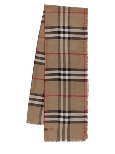 Check Gauze Wool & Silk Scarf - BURBERRY - Modalova