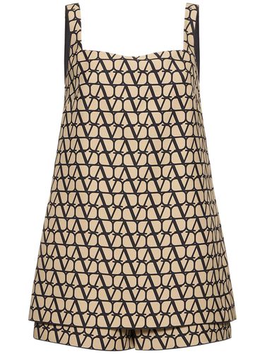 Couture Logo Jacquard Crepe Playsuit - VALENTINO - Modalova