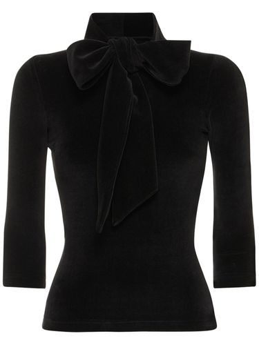 Top Collo Alto In Velluto Di Cotone / Fiocco - BALENCIAGA - Modalova