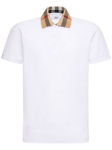 Cody Check Collar Cotton Polo - BURBERRY - Modalova