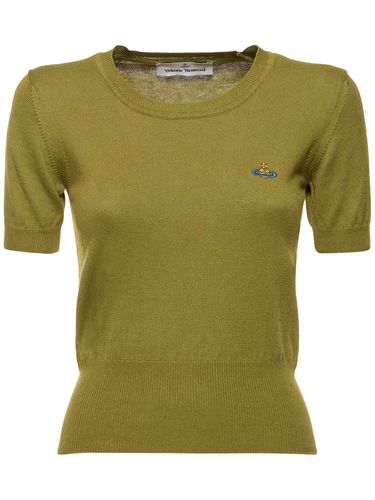 Top Bea In Maglia Di Cotone E Cashmere Con Logo - VIVIENNE WESTWOOD - Modalova