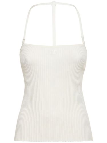 Strap Rib Knit Viscose Blend Tank Top - COURREGES - Modalova