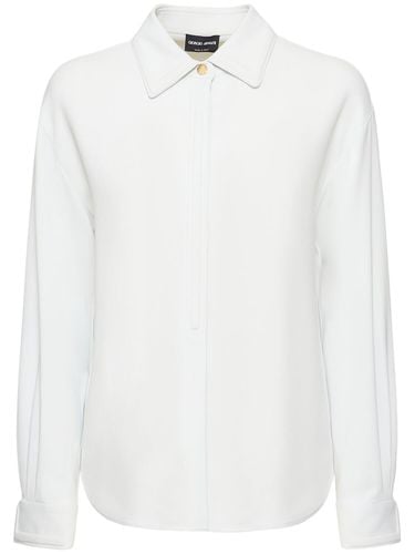 Viscose Cady Shirt W/pointed Collar - GIORGIO ARMANI - Modalova