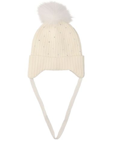 Gorro De Lana Con Pompón Sintético - MONNALISA - Modalova