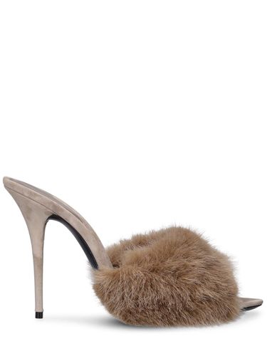 Mm La 16 Faux Fur Mule Sandals - SAINT LAURENT - Modalova