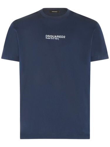 Logo Printed Cotton Jersey T-shirt - DSQUARED2 - Modalova