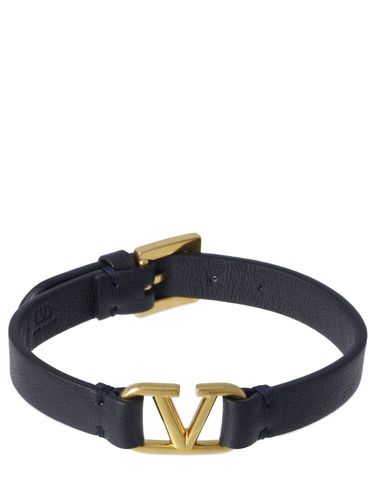 Brazalete De Piel Con Logo V - VALENTINO GARAVANI - Modalova