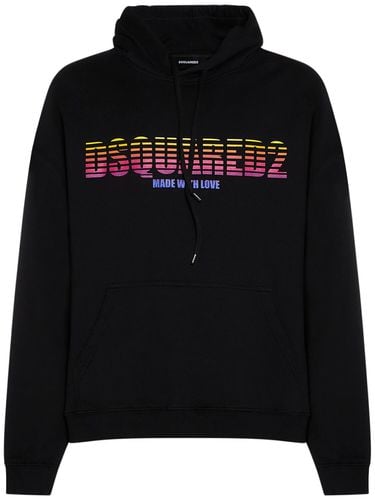 Sudadera De Jersey De Algodón Con Logo Y Capucha - DSQUARED2 - Modalova