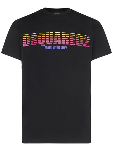 Logo Printed Cotton Jersey T-shirt - DSQUARED2 - Modalova