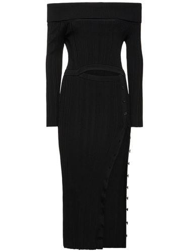 Off-shoulder Knit Midi Dress - SELF-PORTRAIT - Modalova