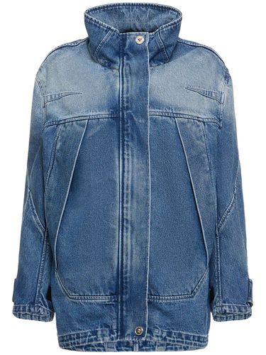 Chaqueta De Denim De Cuello Alto - VERSACE - Modalova