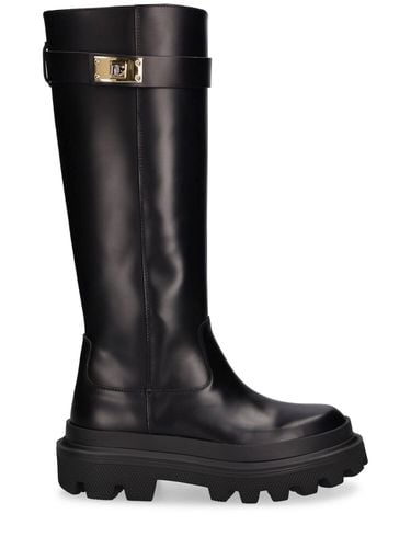 Botas Altas De Piel 50mm - DOLCE & GABBANA - Modalova