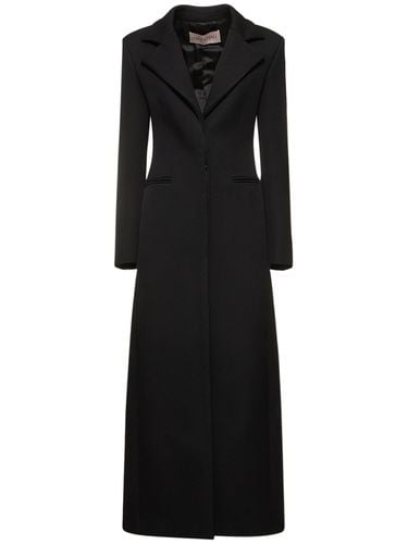 Bonded Wool Blend Long Coat - VALENTINO - Modalova