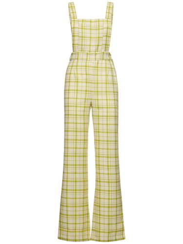 Mushroom Check Wool Twill Jumpsuit - MARIA DE LA ORDEN - Modalova