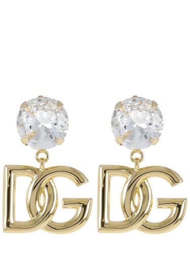 Crystal Logo Dg Clip-on Earrings - DOLCE & GABBANA - Modalova