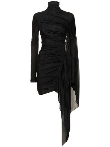 Vestido Midi De Tul Y Jersey Drapeado - MUGLER - Modalova