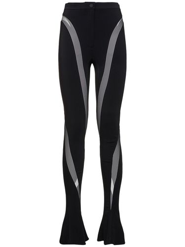 Leggings De Crepé Y Tul Crepé - MUGLER - Modalova