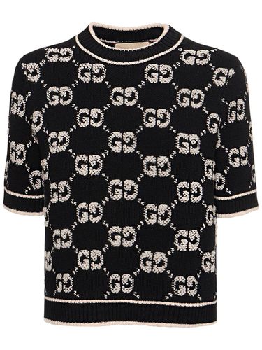 Gg Wool Jacquard Top - GUCCI - Modalova