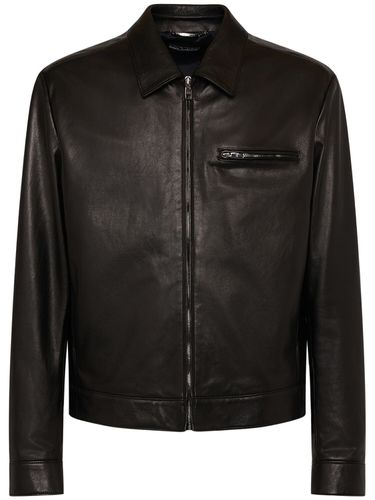 Chaqueta De Piel Con Cremallera - DOLCE & GABBANA - Modalova