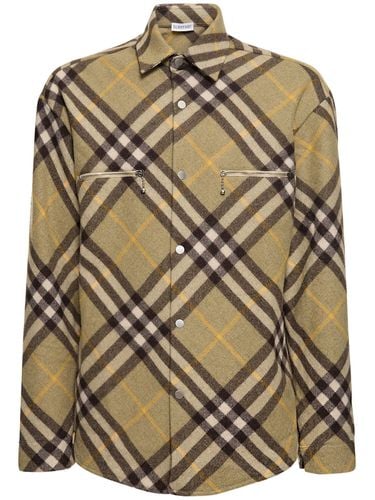 Check Wool Blend Casual Jacket - BURBERRY - Modalova