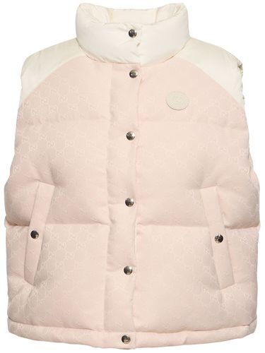 Gg Cotton Canvas Padded Down Vest - GUCCI - Modalova