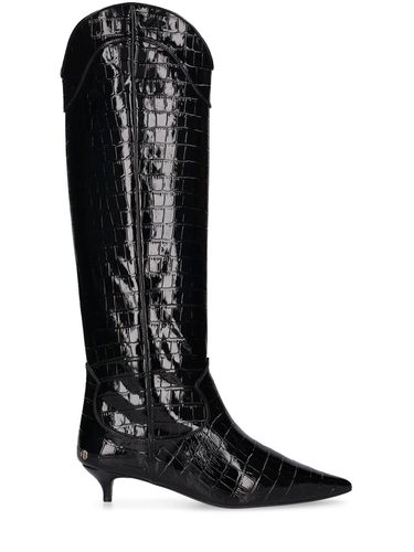 Mm Rae Croc Embossed Leather Boots - ANINE BING - Modalova