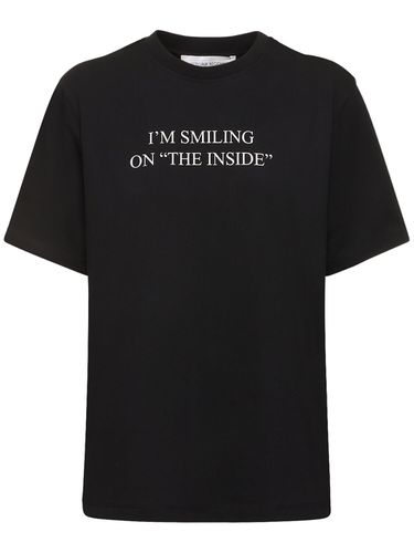 Slogan Cotton T-shirt - VICTORIA BECKHAM - Modalova