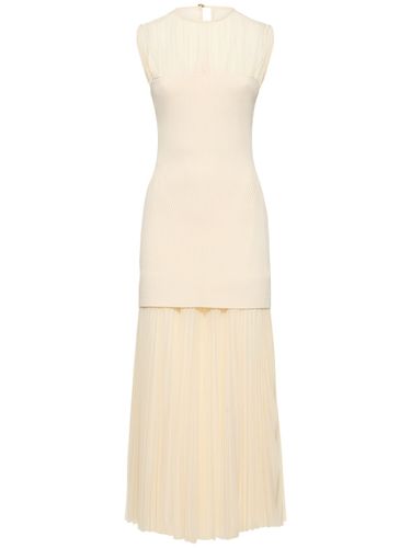 Niki Pleated Satin & Knit Midi Dress - PROENZA SCHOULER - Modalova