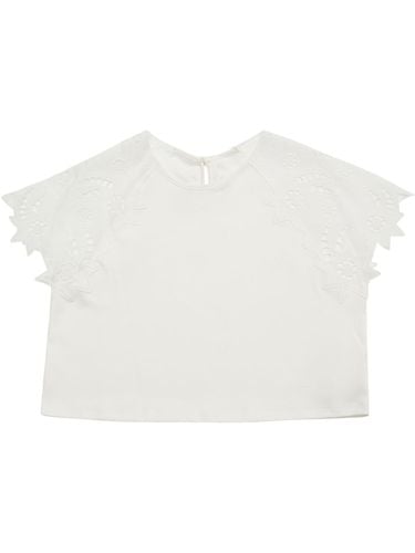 Camiseta De Algodón Bordada - CHLOÉ - Modalova