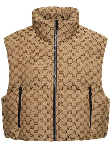 Gg Canvas Down Vest - GUCCI - Modalova