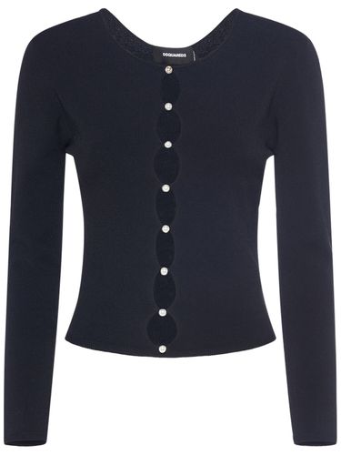 Viscose Blend Knit Cutout Top W/pearls - DSQUARED2 - Modalova