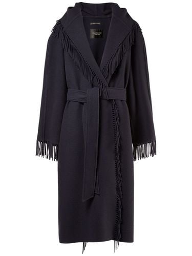 Brushed Wool Coat W/ Fringe - BALENCIAGA - Modalova