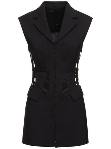 Wool Blend Cut Out Corset Mini Dress - DION LEE - Modalova