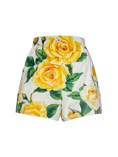 Shorts De Popelina De Algodón - DOLCE & GABBANA - Modalova