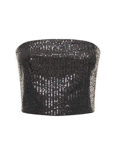 Sequined Twill Tube Top - ROTATE - Modalova