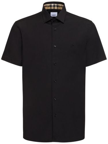 Sherfield Slim Fit Cotton Blend Shirt - BURBERRY - Modalova