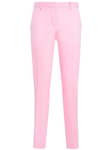 Stretch Wool Straight Pants - VERSACE - Modalova