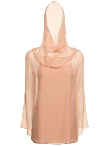 Camicia In Chiffon Di Seta Drappeggiato - ALBERTA FERRETTI - Modalova