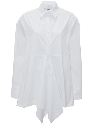 Cotton Poplin Peplum Drape Shirt - JW ANDERSON - Modalova