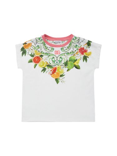 Camiseta De Algodón Estampado - DOLCE & GABBANA - Modalova