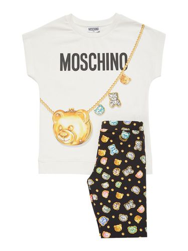 Camiseta Y Leggings De Jersey De Algodón - MOSCHINO - Modalova