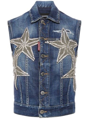 Chaleco De Denim Con Decoraciones - DSQUARED2 - Modalova