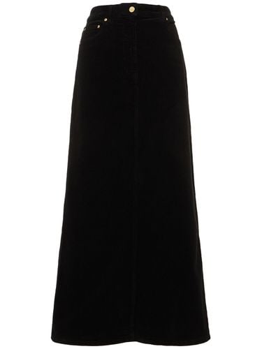 Washed Cotton Corduroy Long Skirt - GANNI - Modalova