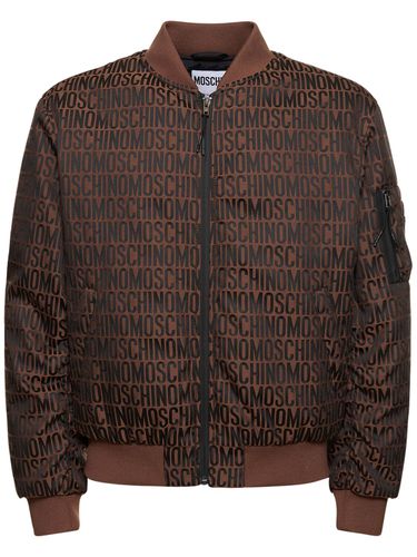 Logo Cotton Blend Bomber Jacket - MOSCHINO - Modalova