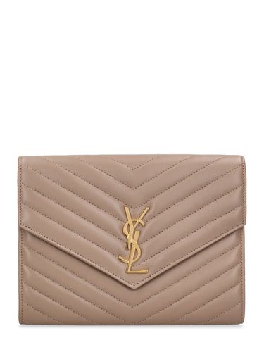 Clutch Aus Leder - SAINT LAURENT - Modalova