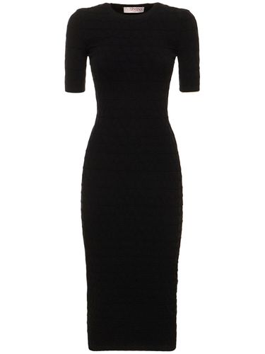 Stretch Knit Logo Midi Dress - VALENTINO - Modalova