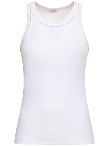 Ribbed Cotton Jersey Tank Top - BRUNELLO CUCINELLI - Modalova