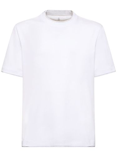 Layered Cotton Jersey Solid T-shirt - BRUNELLO CUCINELLI - Modalova