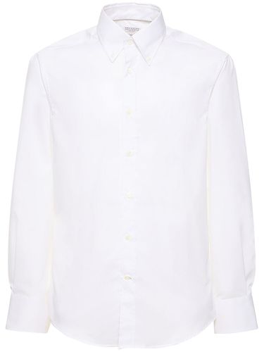 Cotton Twill Button Down Shirt - BRUNELLO CUCINELLI - Modalova